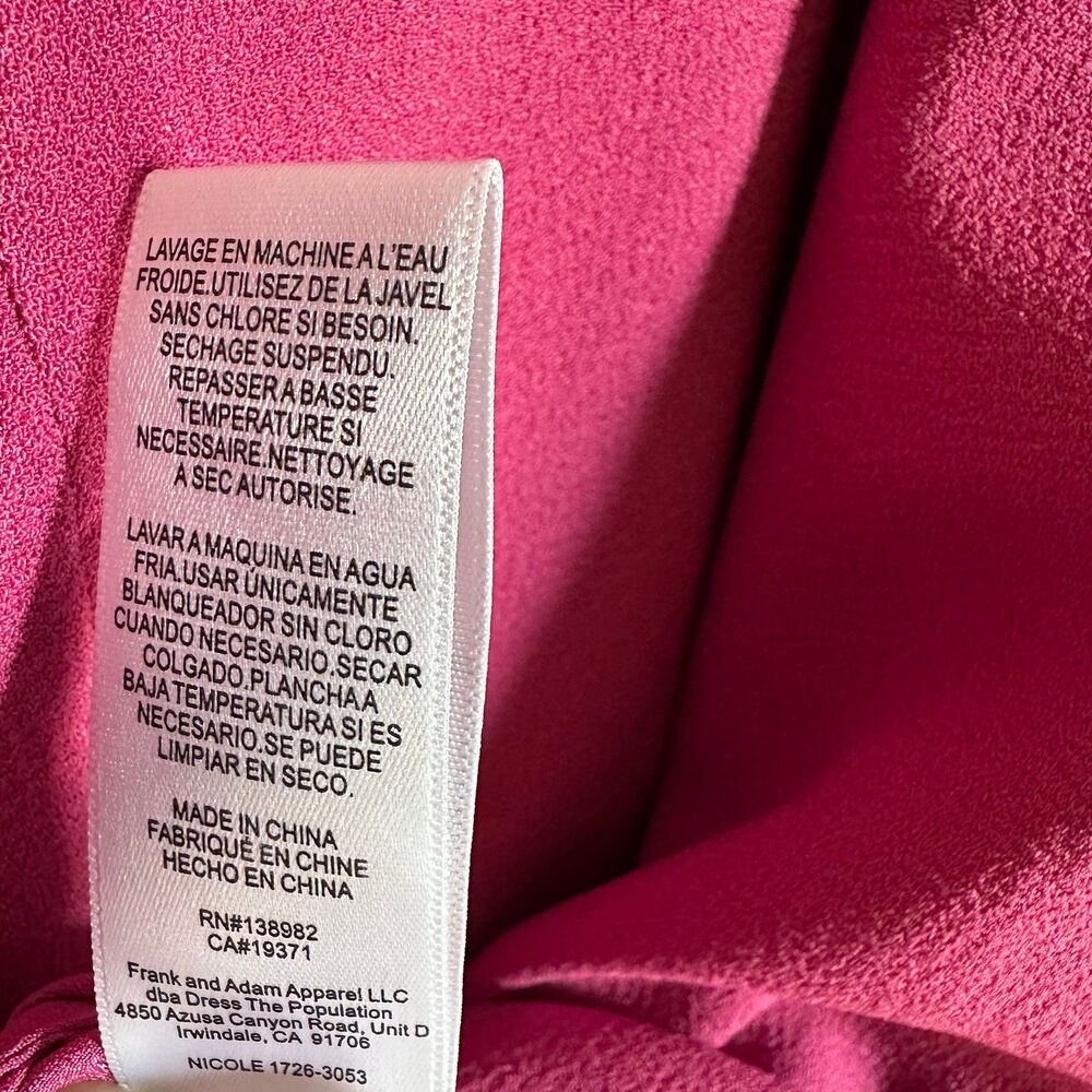 Dress the Population “Nicole” Satin‑Crepe Cocktail Dress — Size Large - Picture 9 of 12